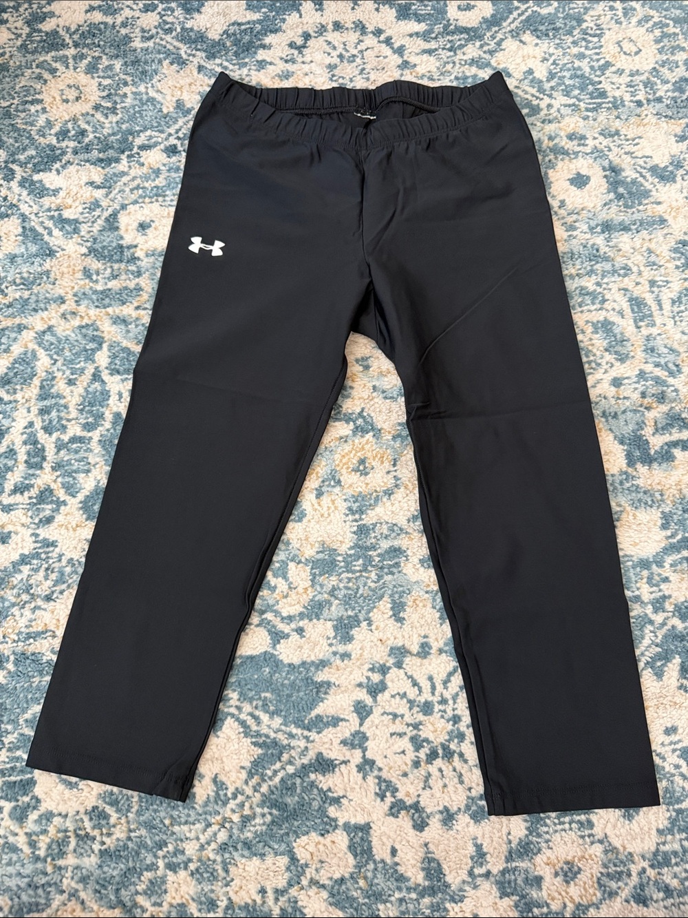 Under Armour Black Performance Training Capri Pants with White Logo